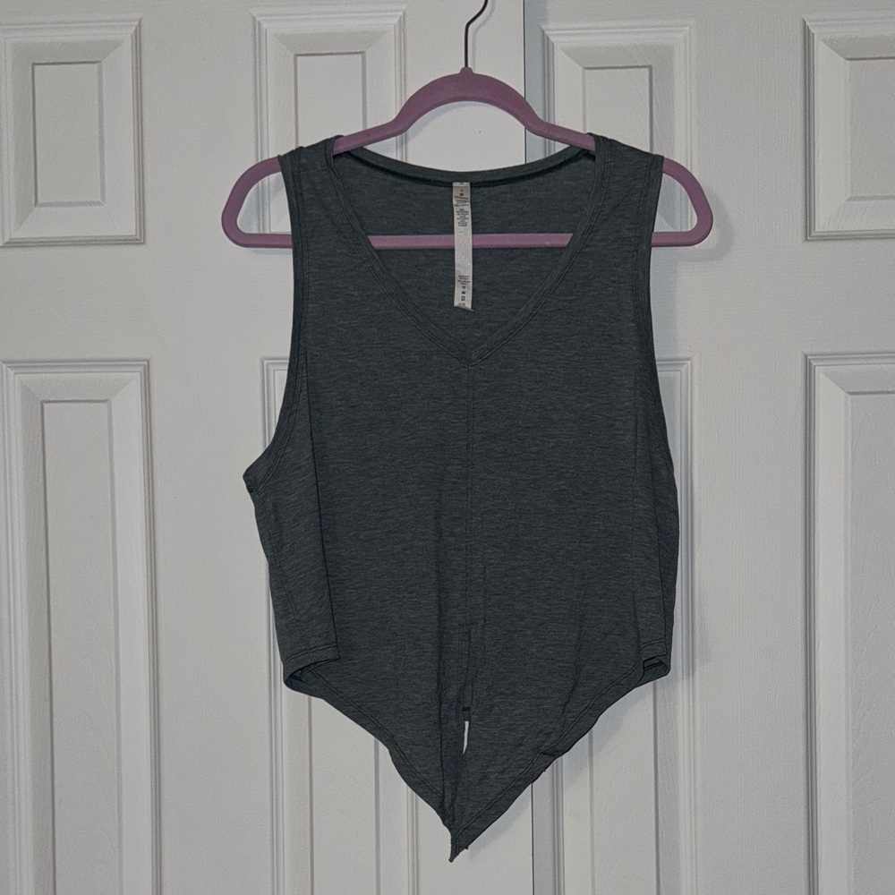 Lululemon Athletica Teal/Gray V-Neck Tie Tank Top